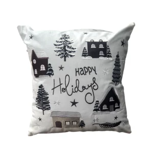Cojín Navideño Casas Blanco
