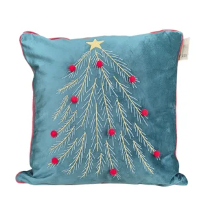 Cojín Navideño Bordado Árbol Navidad
